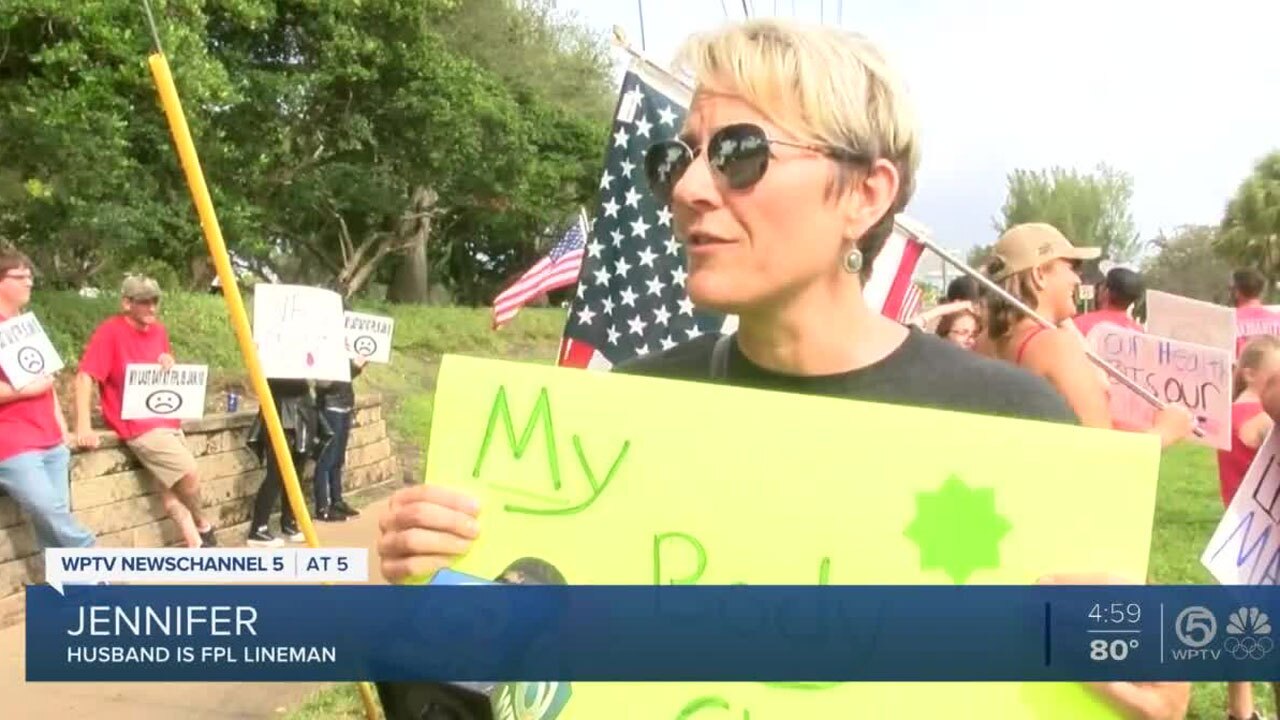 Jennifer, husband of FPL lineman at Nov. 11, 2021 protest