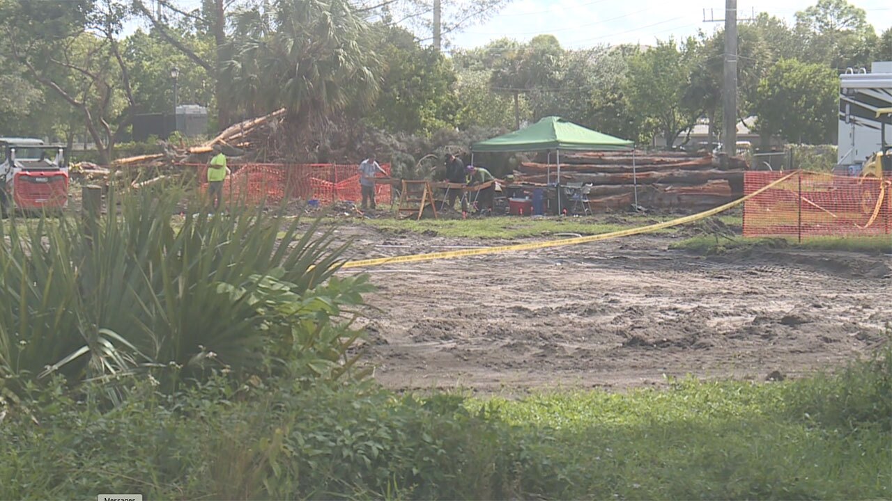 A construction crew discovered human remains while working at a site in the 4400 block of Davis Road, just west of Lake Worth Beach.