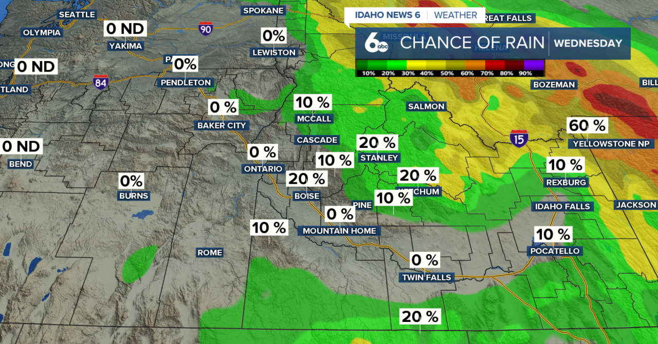 Chance of Rain Wednesday