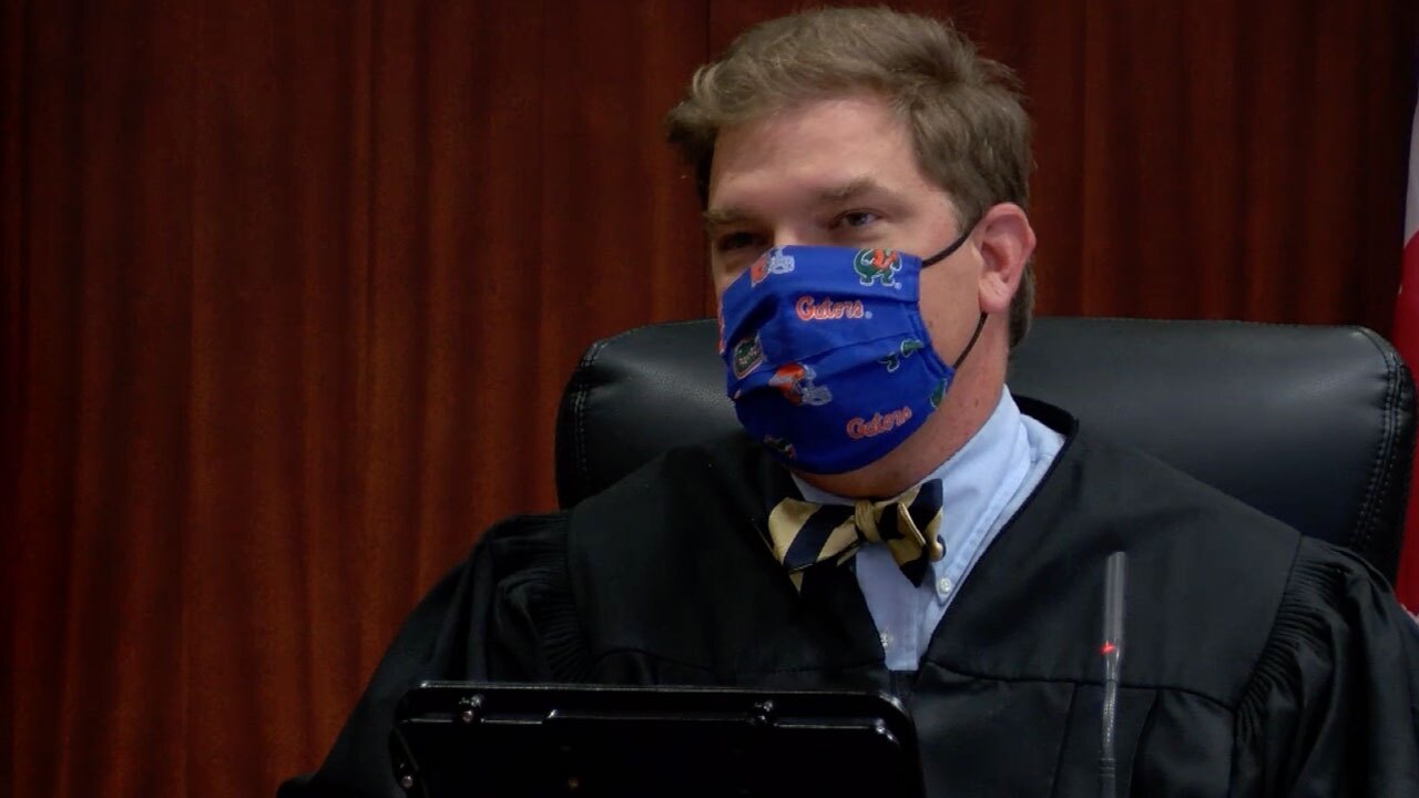 Circuit Court Judge Michael Linn in court on Sept. 14, 2021