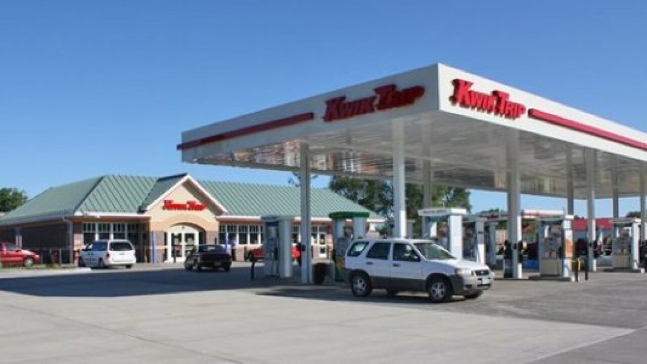 Wideshot of a Kwik Trip gas station, which sold winning lottery ticket