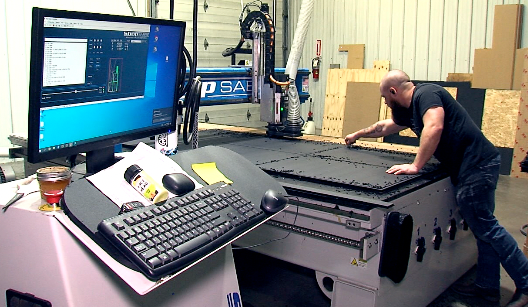 JJ cutting the plastic