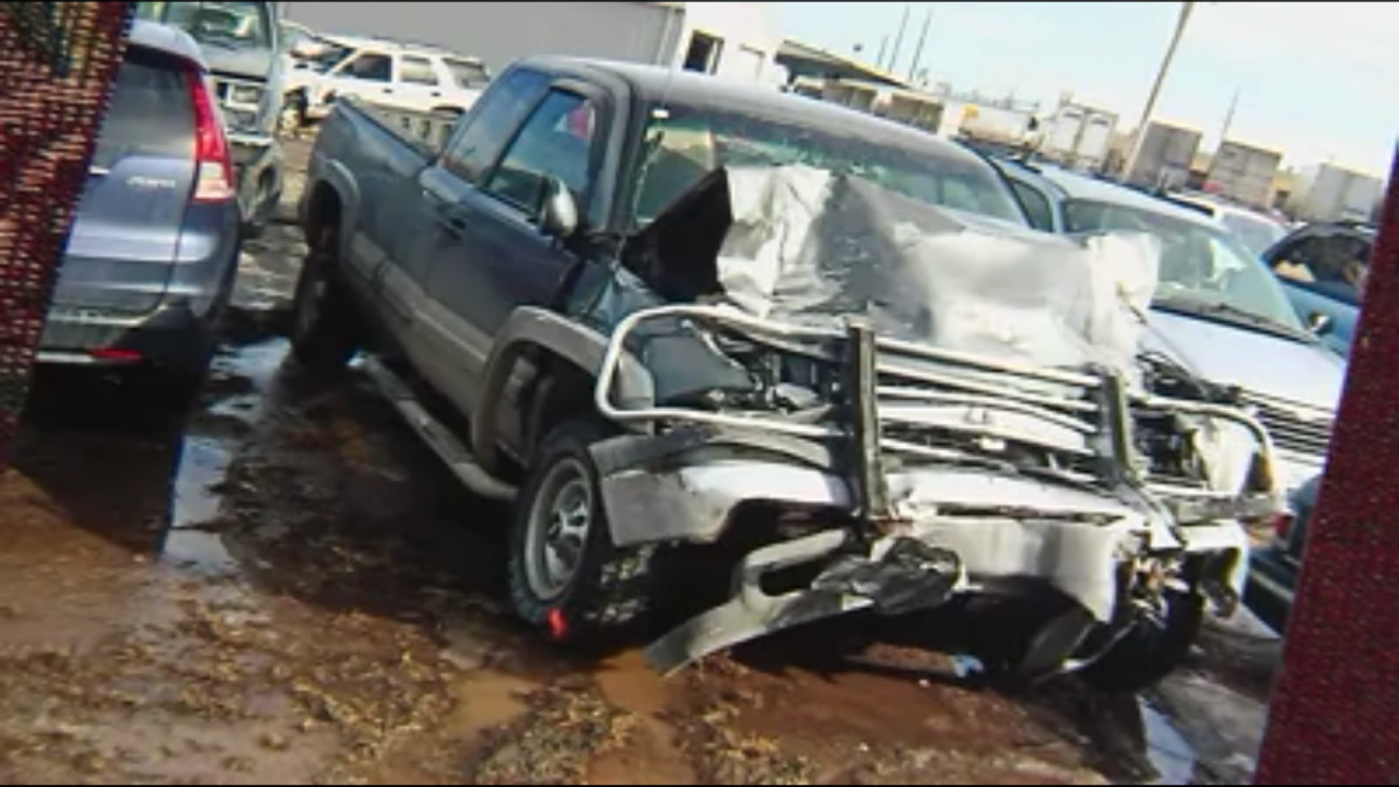 Damage from the 2016 crash that killed Sarah Root