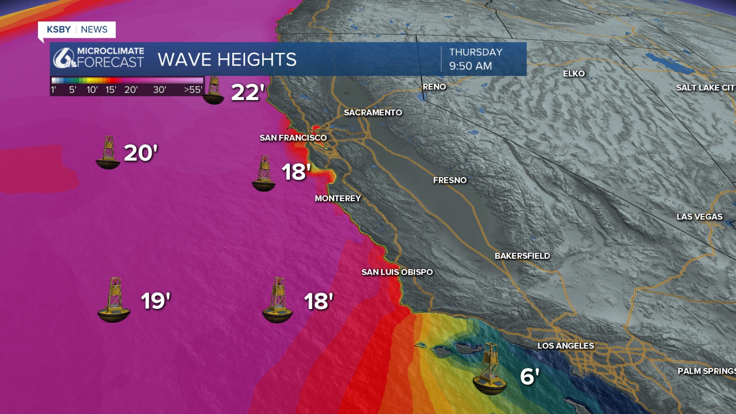 20+ ft waves prompt high surf and coastal flood warnings amid rain chances