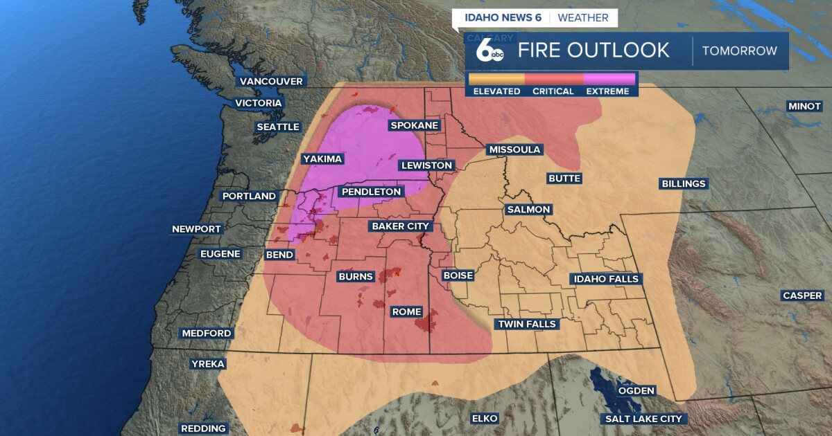 Dry cold front brings dramatic temperature drop and high fire danger to Treasure Valley
