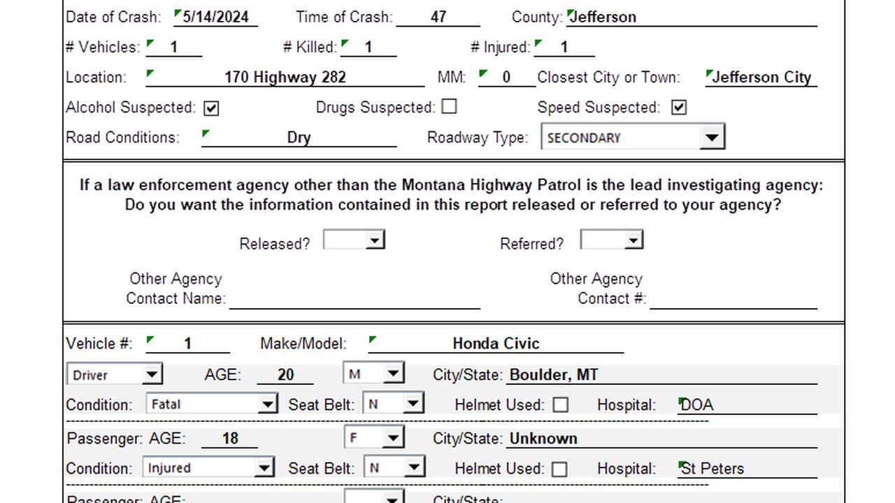 1 person dead, 1 injured in Jefferson County crash