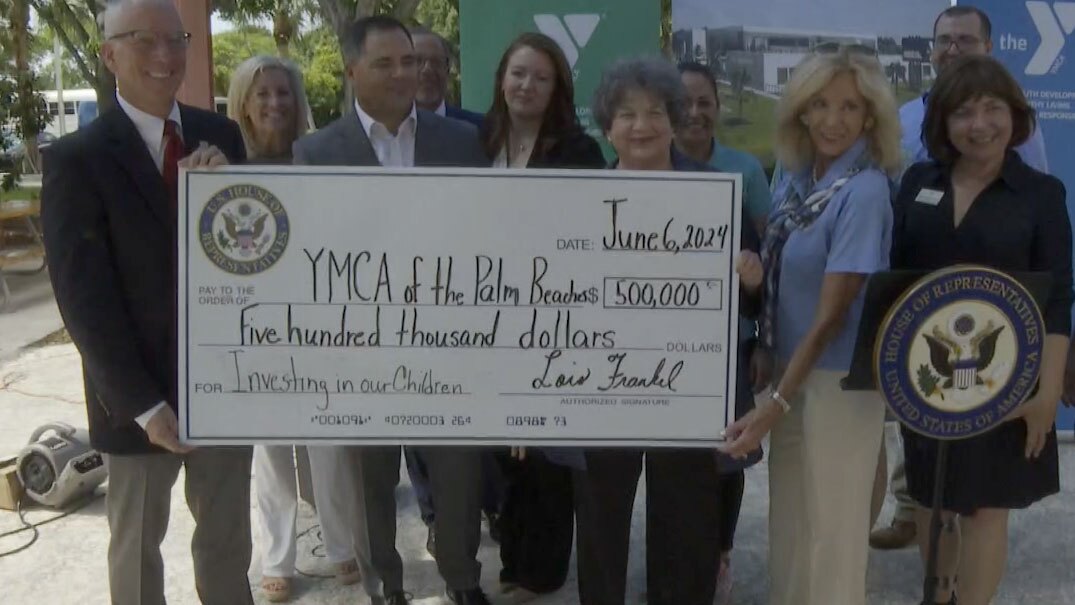 U.S. Rep. Lois Frankel in attendance when a $500,000 check was presented to YMCA of the Palm Beaches.