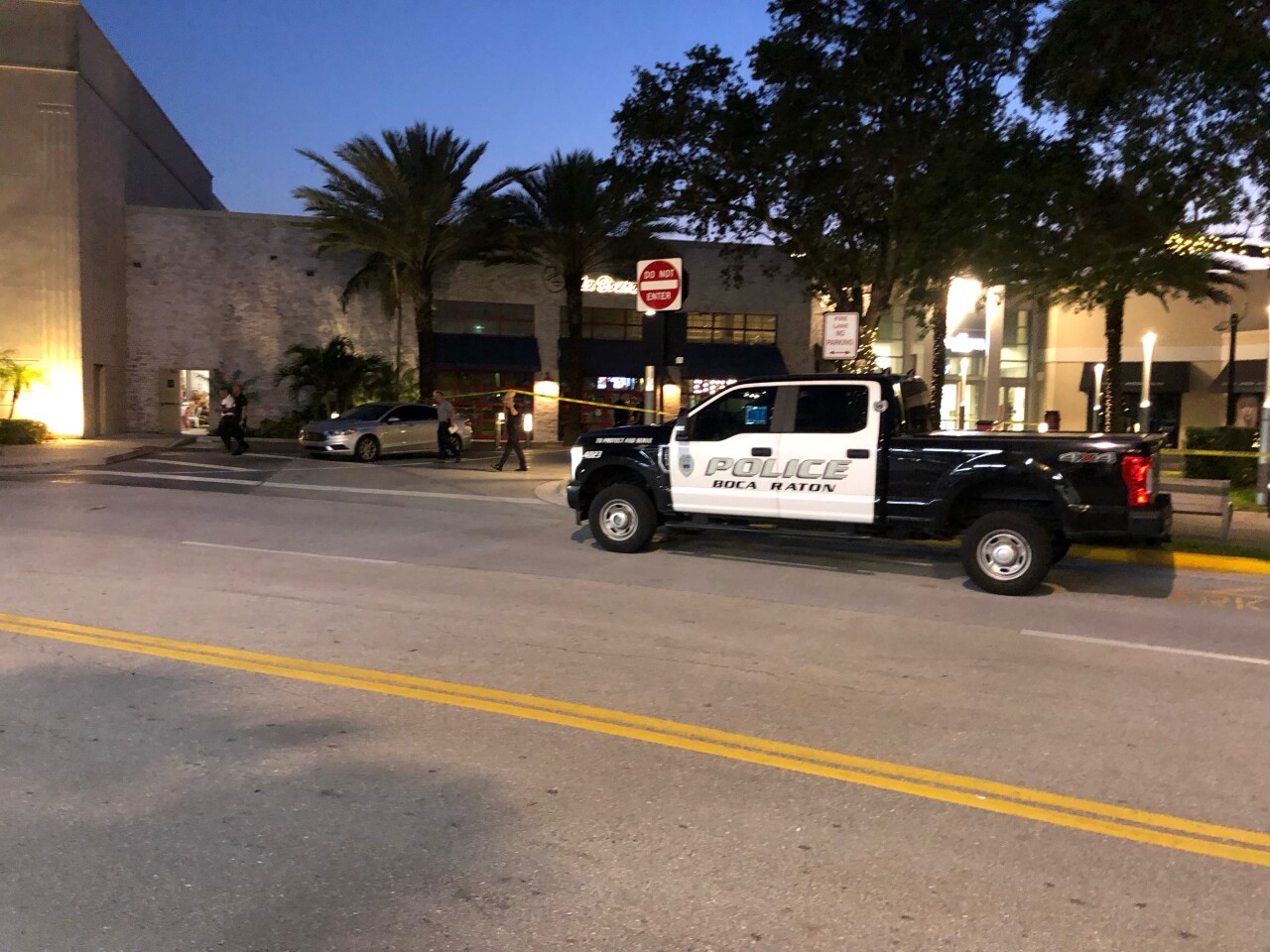 Police outside Town Center at Boca Raton after shooting, April 6, 2022
