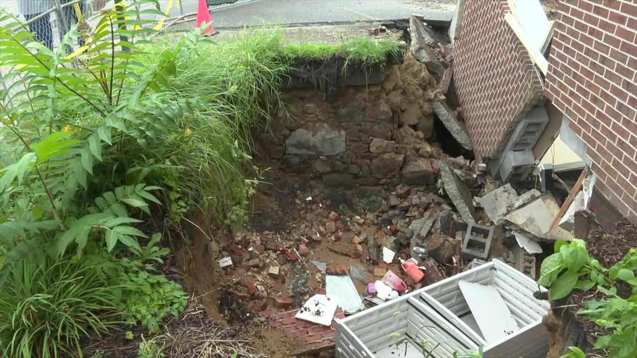 Deluge in centuries-old stormwater tunnel causes Old Towne Petersburg building to partially collapse