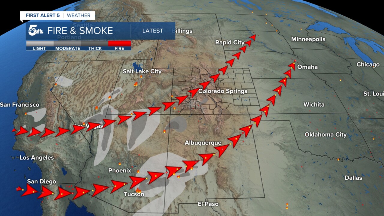 Wild fire smoke path