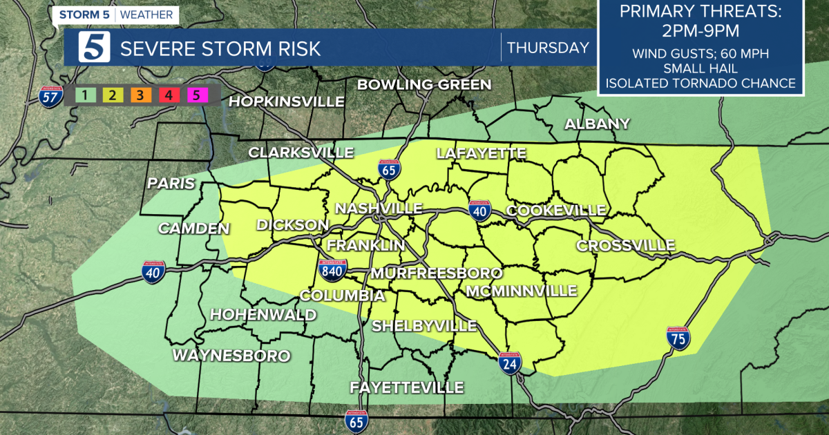 Storm 5 Alert is in effect for the afternoon from 2 p.m. to 9 p.m.