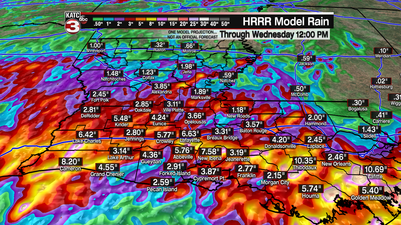 Extended HRRR Accumulation Acadiana.png