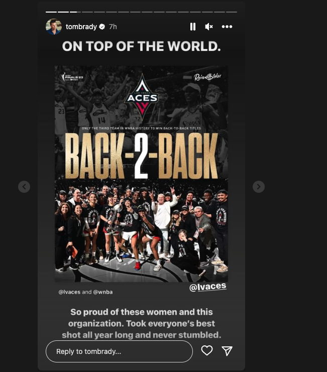 Tom Brady congratulates Aces