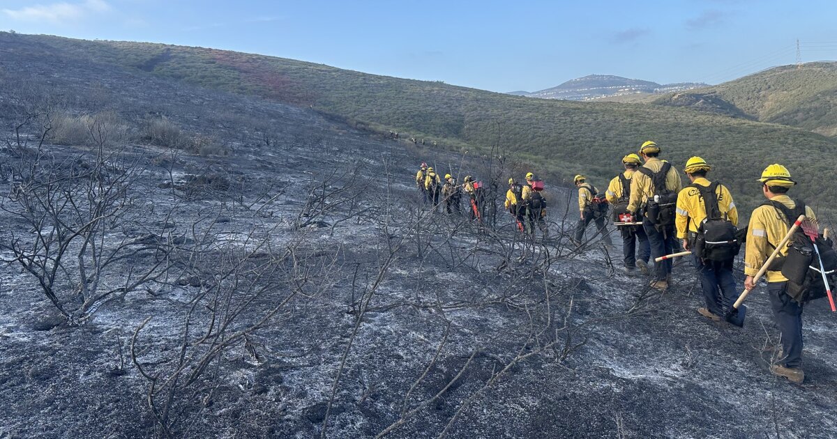 Crews hold wildfire in eastern Carlsbad to 45 acres burned Crews hold wildfire in eastern Carlsbad to 45 acres burned