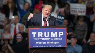 Donald Trump speaks at a rally March 4 in Michigan