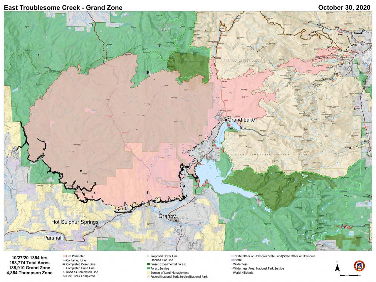 East Troublesome Fire containment map_Oct 30 2020