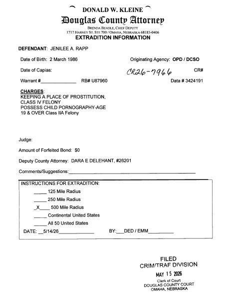 KMTV has redacted parts of this document to protect underage people or those who have not been identified by police of suspected wrongdoing.