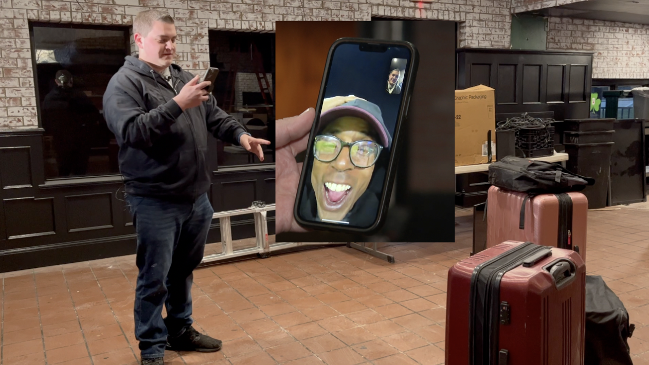 Evan Czamara facetimed Robert Moore Wednesday to share the good news that his luggage has been found.