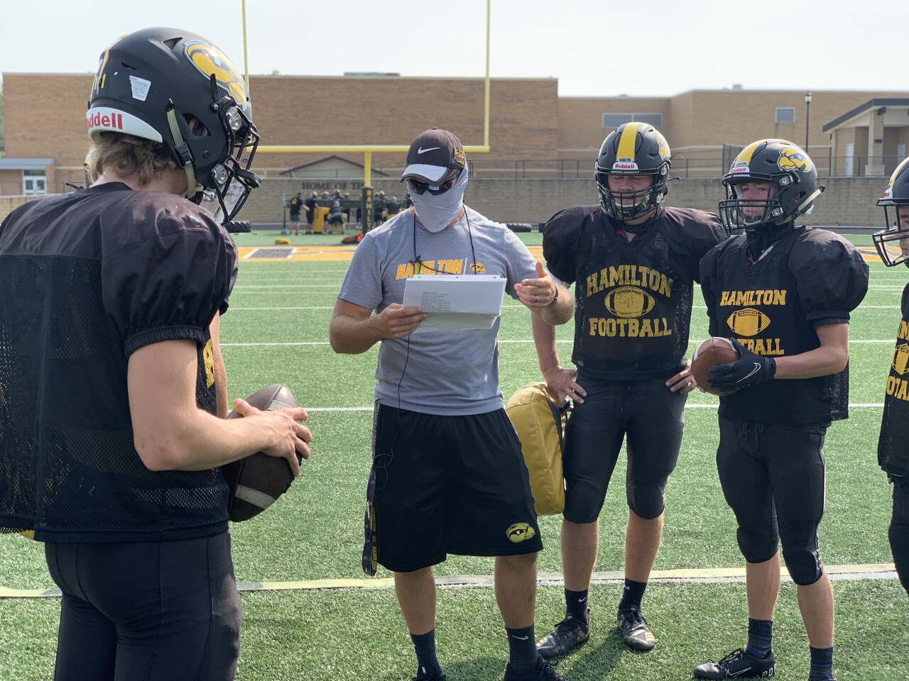 Hamilton head football coach Phil Koops