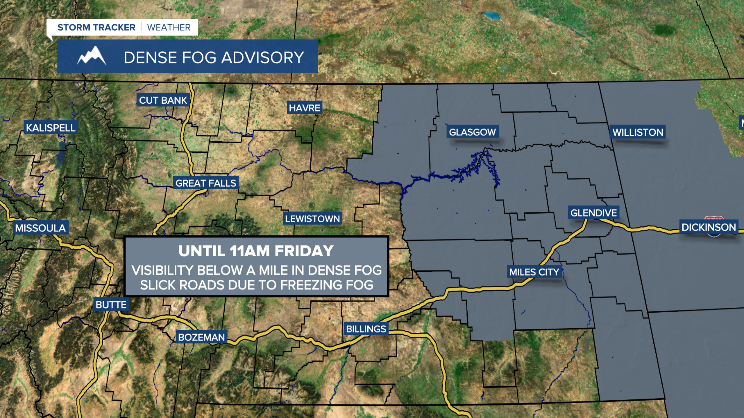 Areas of fog and some scattered mixed precipitation through Friday morning