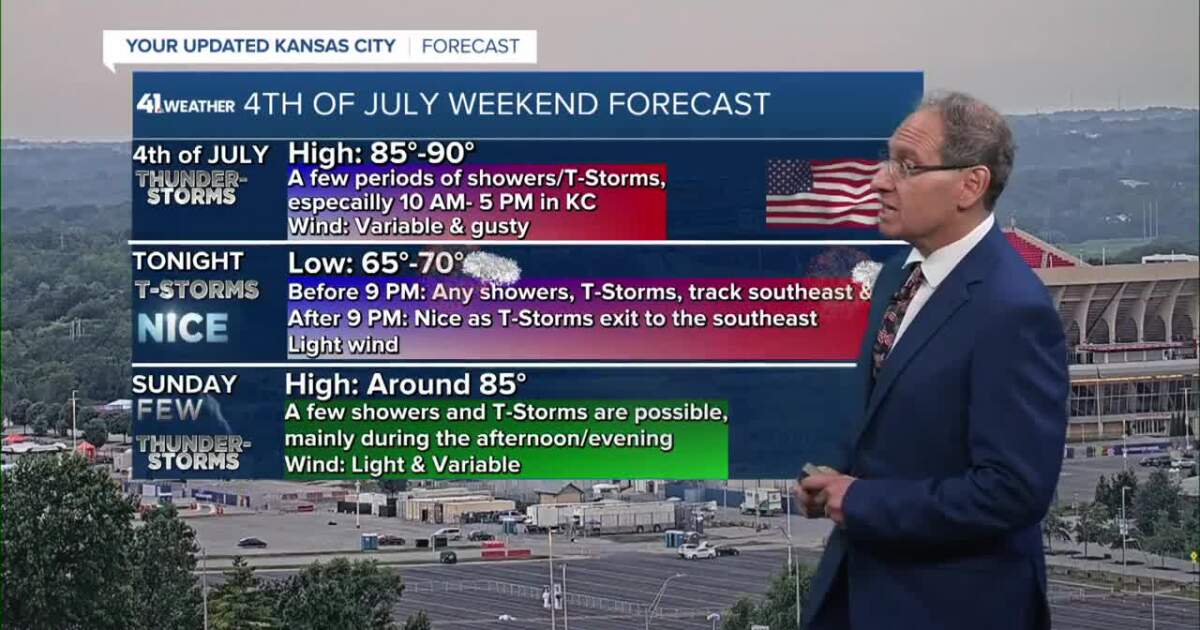 KSHB 41 Weather | A few periods of showers and thunderstorms for the 4th
