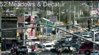 Motorcycle crash at Decatur and Alta