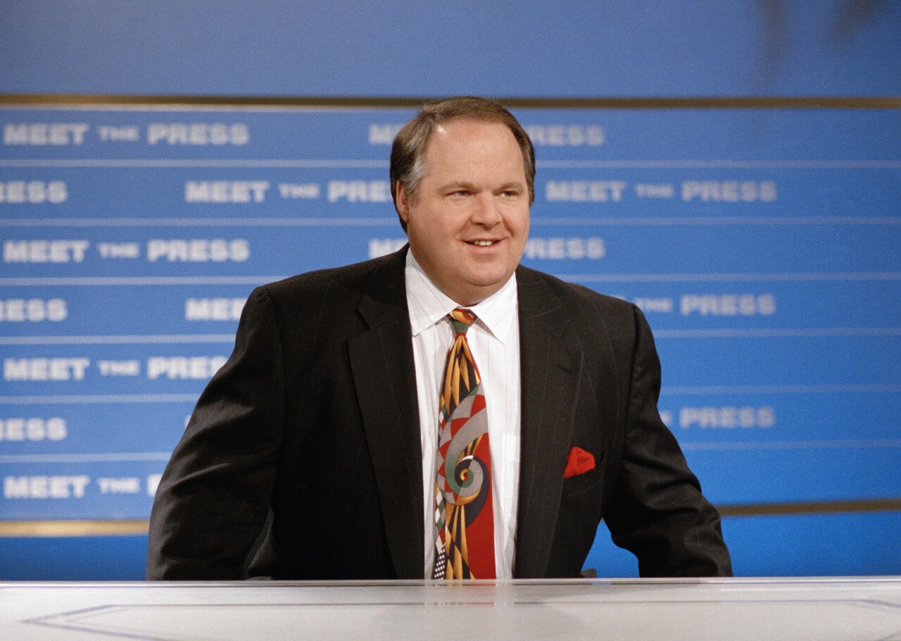 Rush Limbaugh on set of 'Meet the Press' in 1993