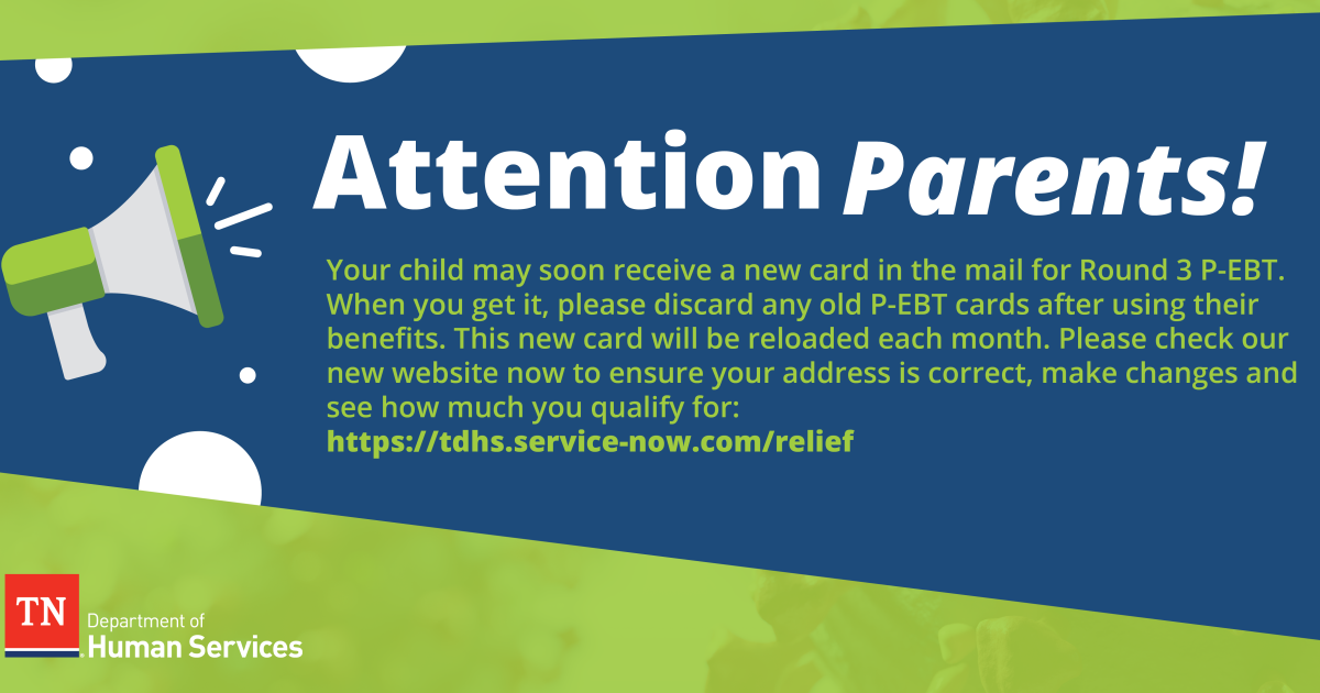 Next round of Tennessee P-EBT payments to be sent stating July 30