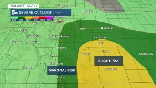 Isolated severe storms are possible once again Friday in southeastern Colorado