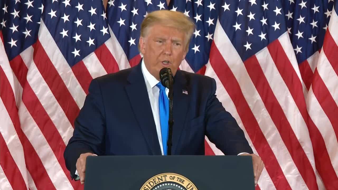 President Donald Trump speaks after Election Day results, Nov. 4, 2020