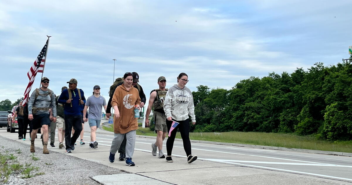 Group marches 22 miles to raise awareness for veteran suicide - Vimarsana News