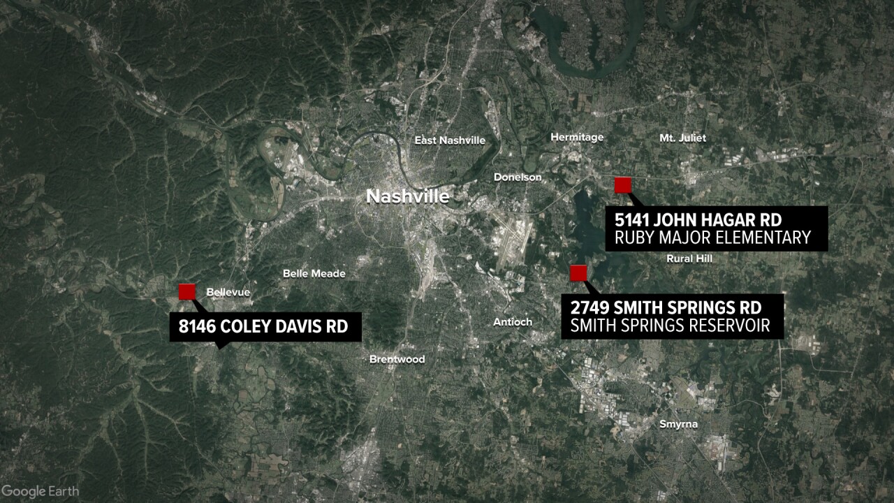 map of tornado sirens now repaired in Nashville area