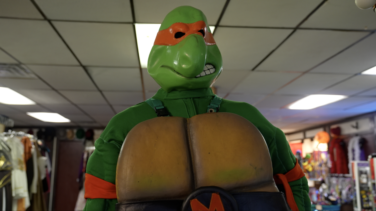 One of the ninja turtle costumes