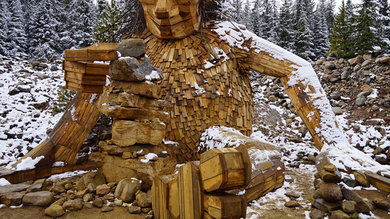 giant wooden troll saved