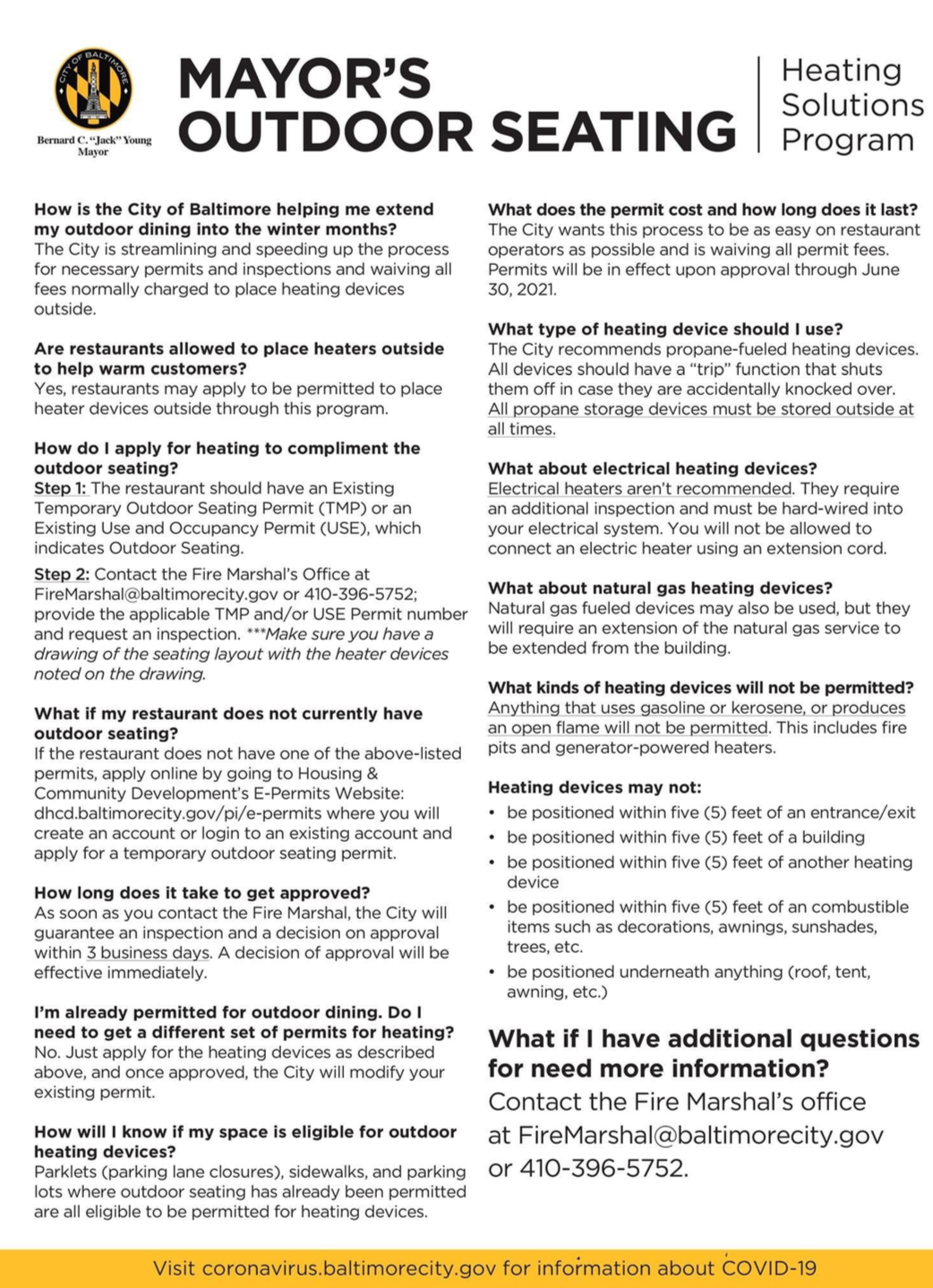 Outdoor dining heating plan