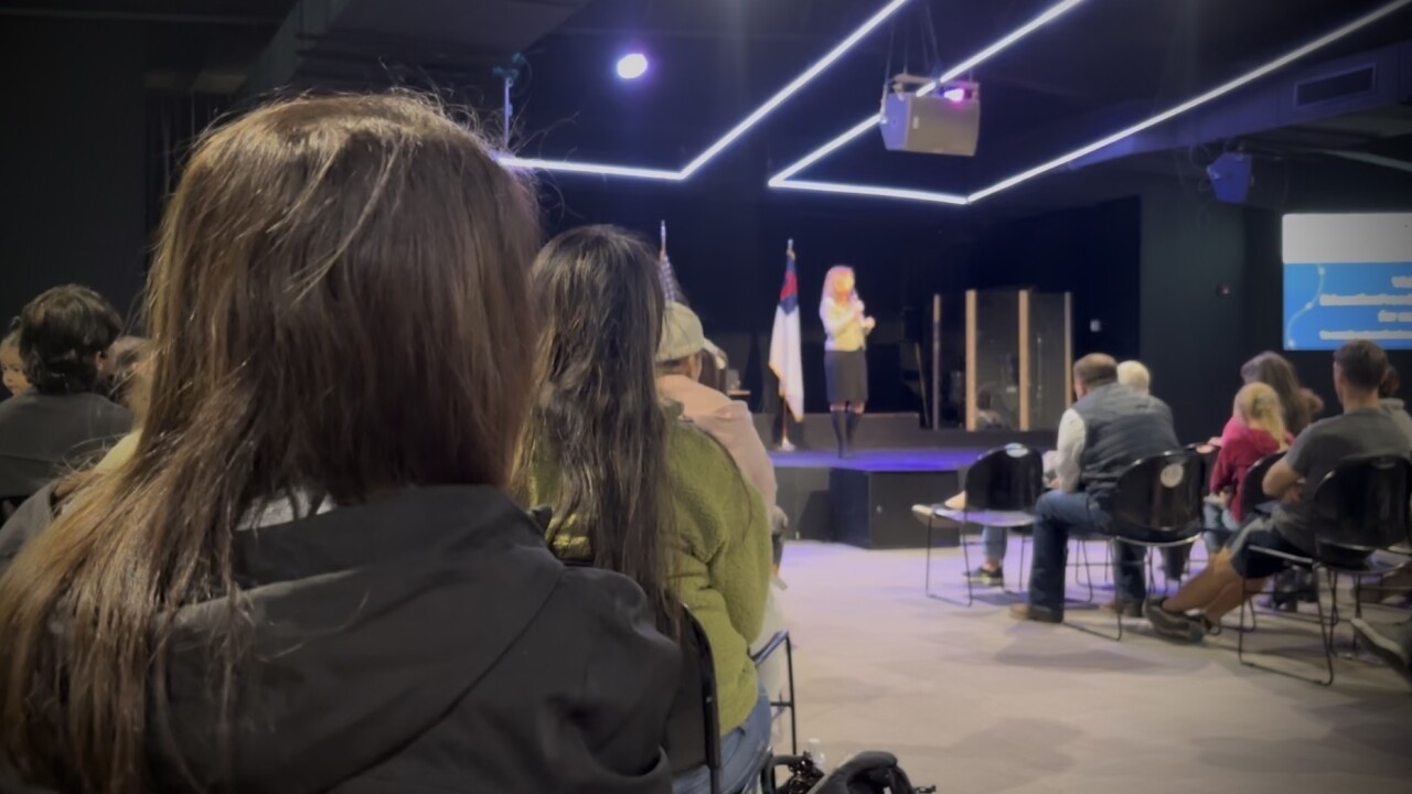 Meeting on school vouchers at Vintage Christian Academy Thursday night. 