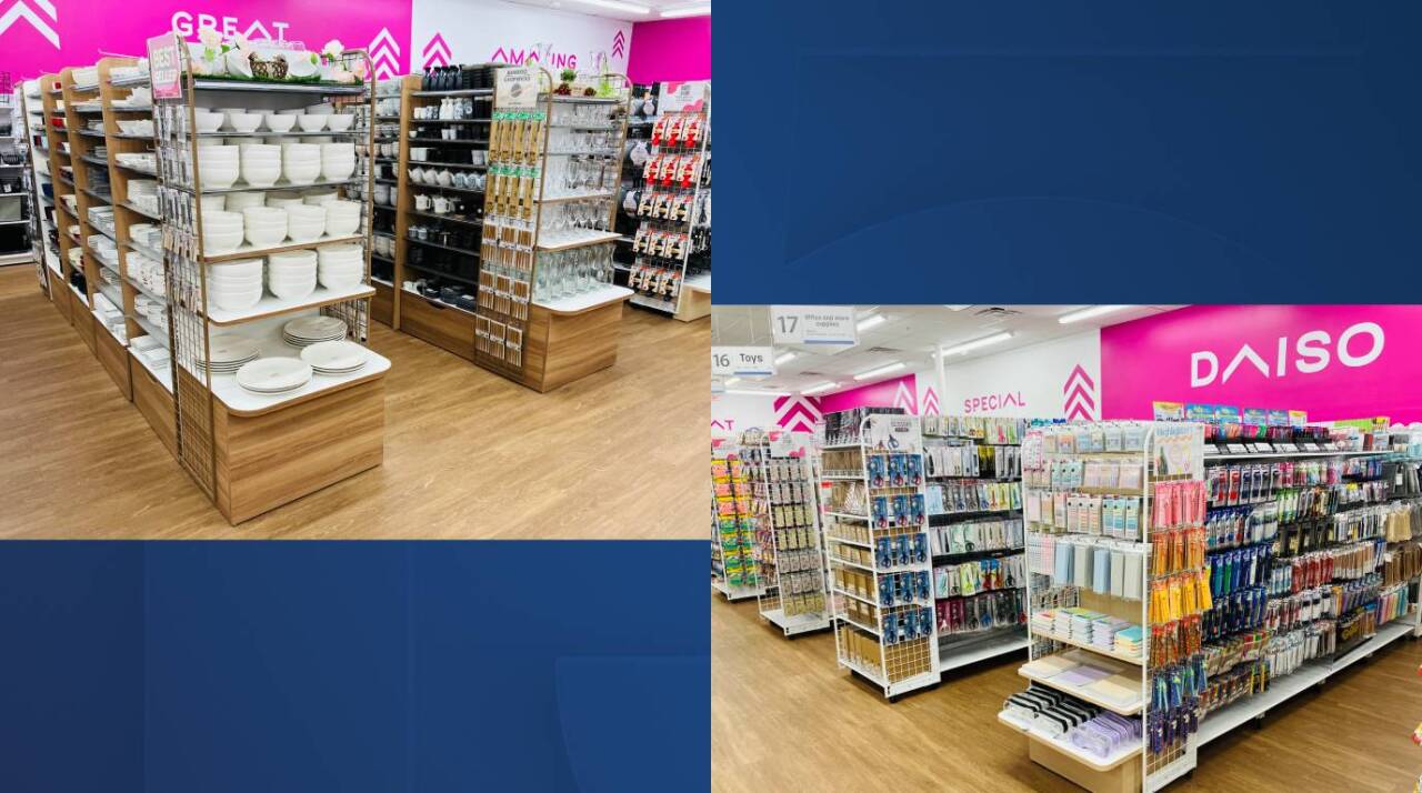 Products inside the Mesa Daiso location.