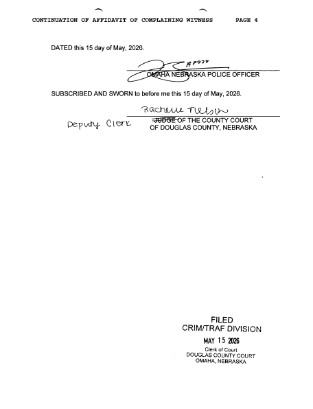 KMTV has redacted parts of this document to protect underage people or those who have not been identified by police of suspected wrongdoing.