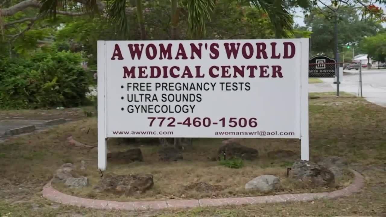 A Woman's World Medical Center sign in Fort Pierce