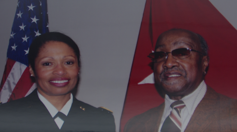 Anderson with her father