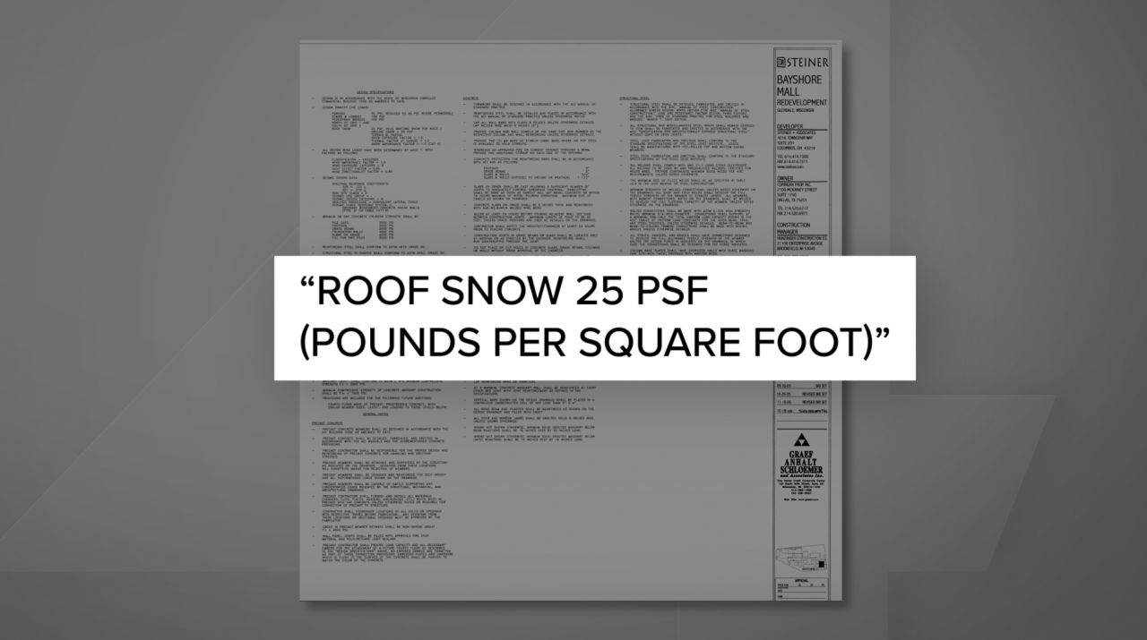 Roof snow at Bayshore