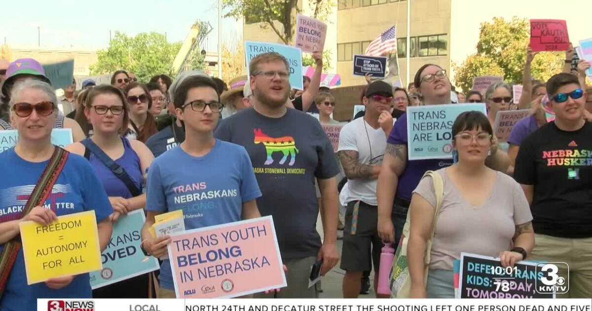 Trans Rally Denver Rally for trans rights at Nebraska State Capitol