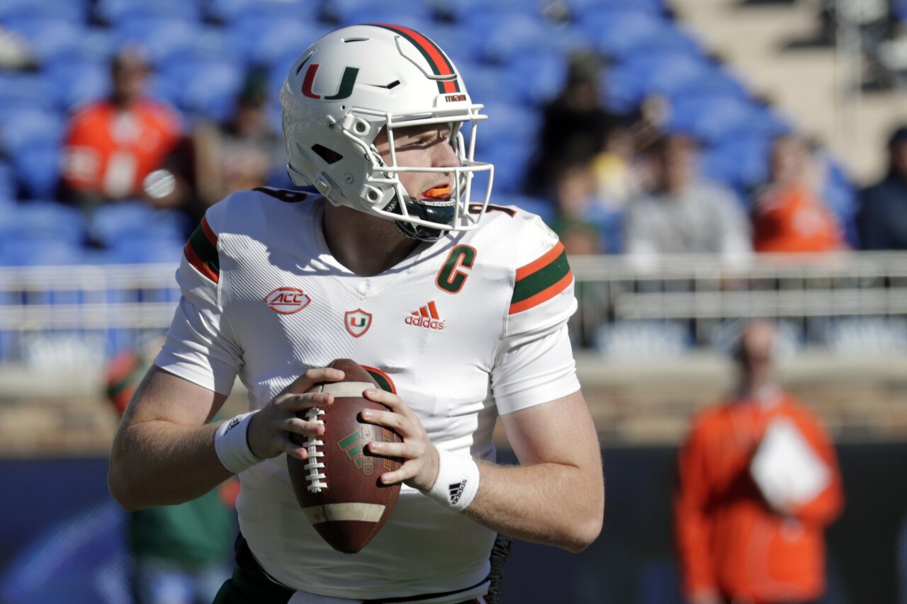 Miami Hurricanes QB Tyler Van Dyke at Duke Blue Devils in 2021