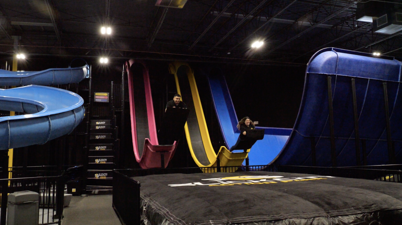 Slick City has ‘two launch slides.’