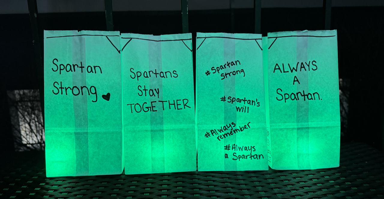 Luminaries decorated by Michigan State University students