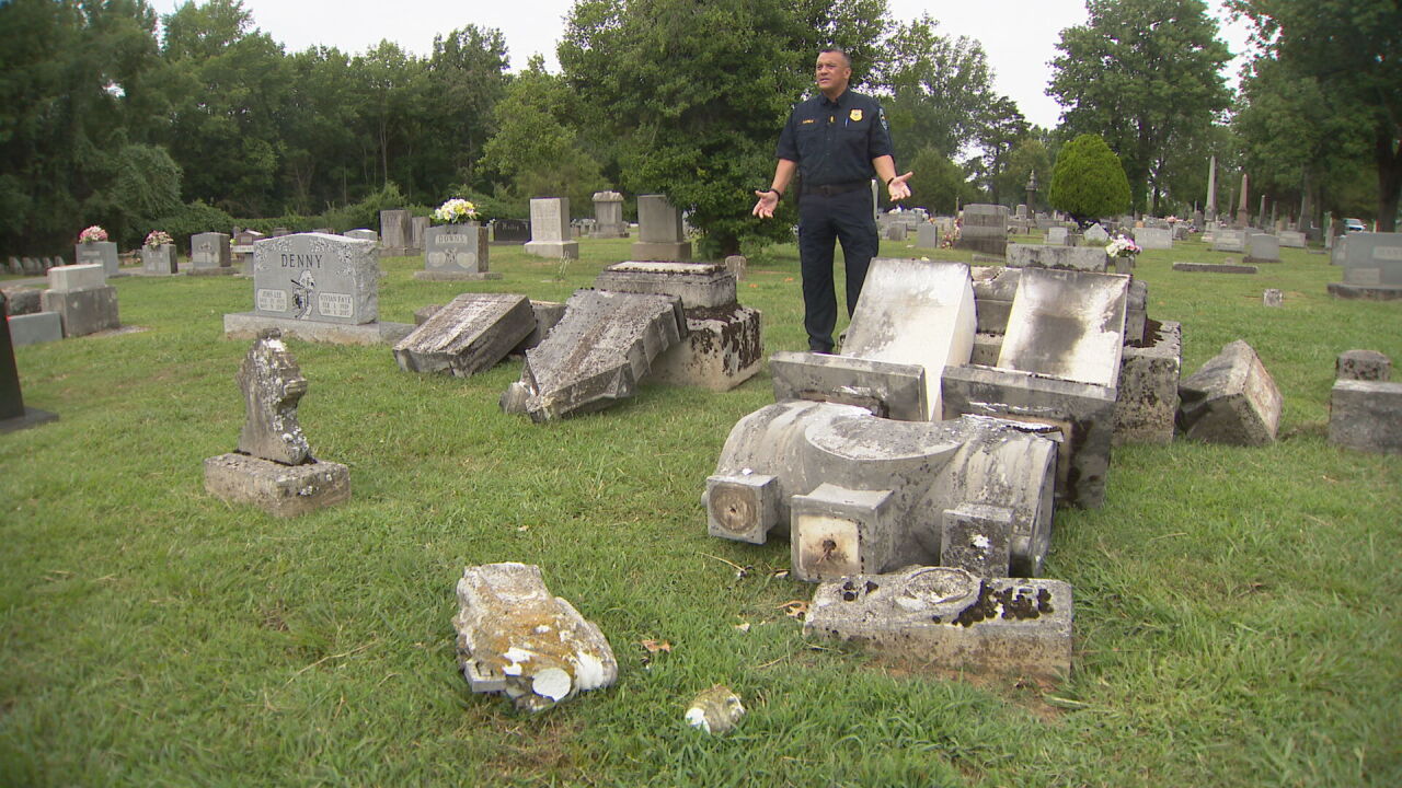 Lebanon cemetery vandals damage, officer lt. pj hardy discusses