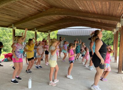 Expression Dance threatre dancers doing community service 