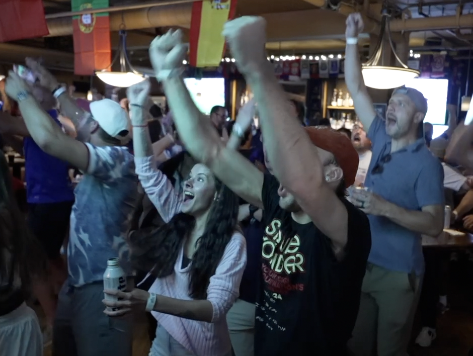 Fans cheering