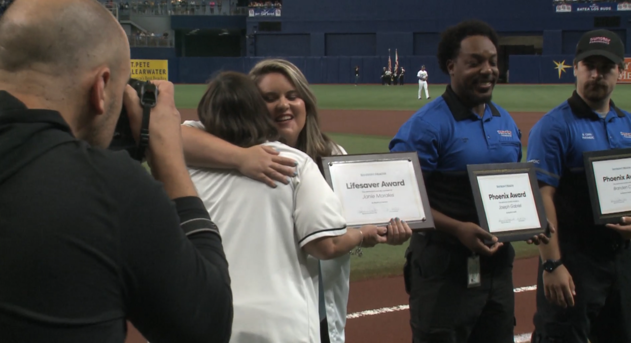 Heroic Tampa Bay Rays fan presented with Lifesaver Award and surprise proposal