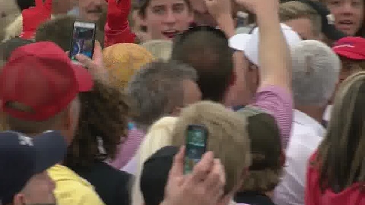 Protesters at Donald Trump's Indianapolis rally